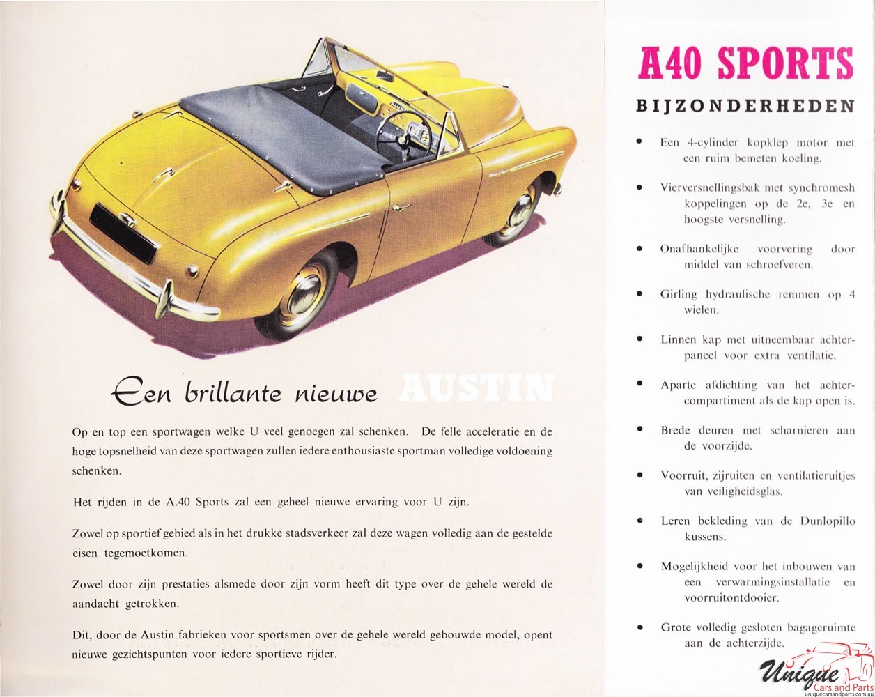 1951 Austin A40 Sports Brochure Page 4